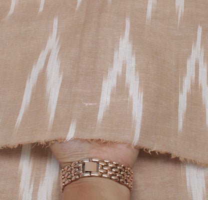 Pure Cotton Brown Dress Material Woven Ikaat Bhagalpuri Salwar Kameez Dupatta