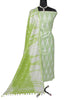 Pure Cotton Green Dress Material Woven Ikaat Bhagalpuri Salwar Kameez Dupatta