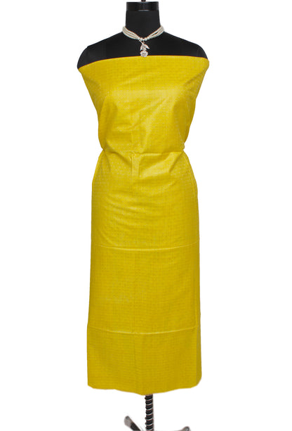 Pure Cotton Silk Yellow Dress Material Woven Bhagalpuri Salwar Kameez Dupatta