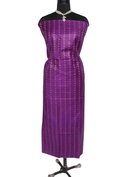 Blend Katan Silk Purple Dress Material Woven Bhagalpuri Salwar Kameez Dupatta