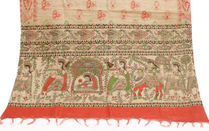 Pure Cotton Cream Dress Material Woven Printed Bhagalpuri Salwar Kameez Dupatta