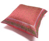 16x16 Inch Indian Woven Zari Brocade Banarasi Silk Paisley Cushion Covers Pink