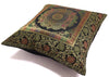 16x16 Inch Indian Woven Zari Brocade Banarasi Silk Mandala Cushion Covers Black