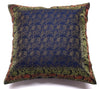 16x16 Inch Indian Woven Zari Brocade Banarasi Silk Paisley Cushion Covers Blue
