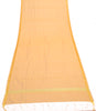 Golden Banarasi Dupatta Indian Art Silk Woven Zari Brocade Long Stole Scarves