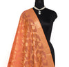 Peach Banarasi Dupatta Indian Art Silk Woven Zari Brocade Long Stole Scarves