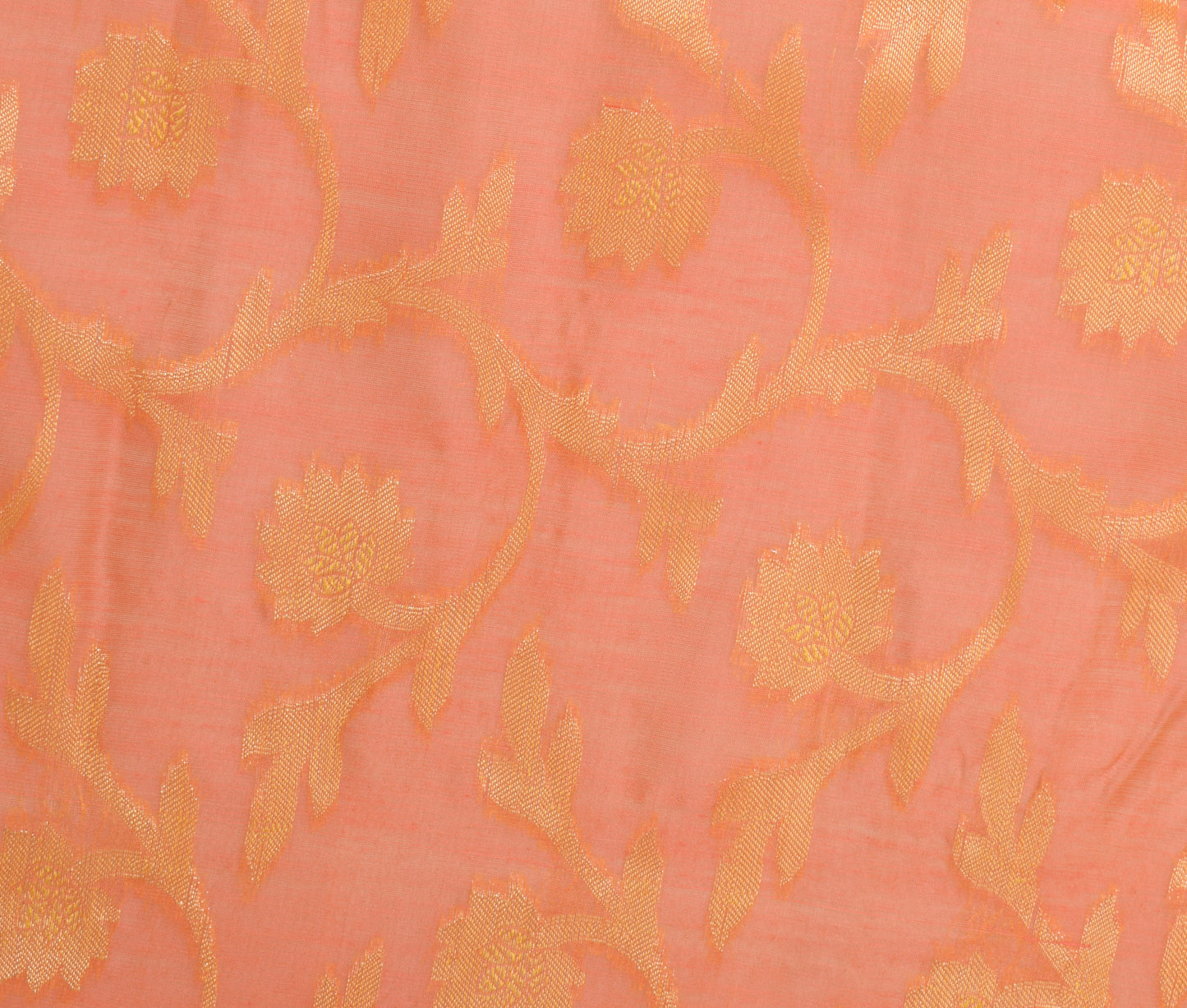 Peach Banarasi Dupatta Indian Art Silk Woven Zari Brocade Long Stole Scarves