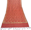 Rust Banarasi Dupatta Indian Art Silk Woven Resham Brocade Long Stole Scarves