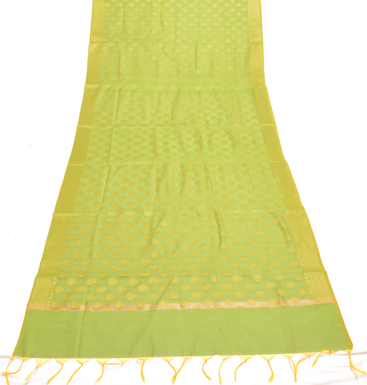 Green Banarasi Dupatta Indian Art Silk Woven Zari Brocade Long Stole Scarves
