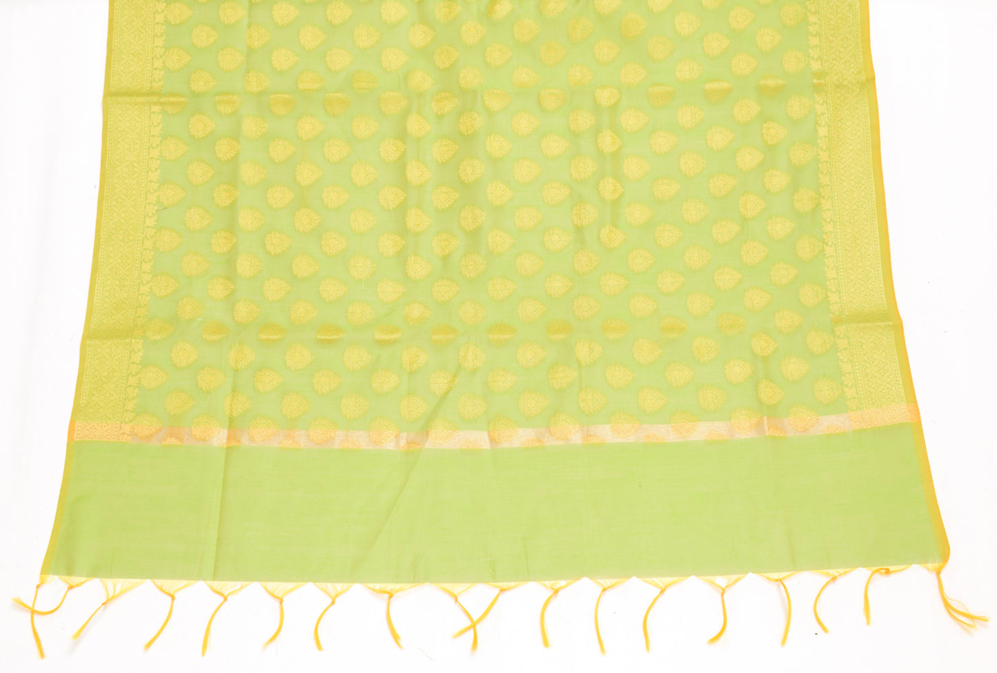 Green Banarasi Dupatta Indian Art Silk Woven Zari Brocade Long Stole Scarves