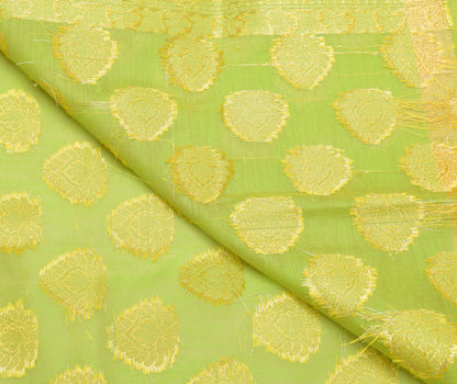 Green Banarasi Dupatta Indian Art Silk Woven Zari Brocade Long Stole Scarves