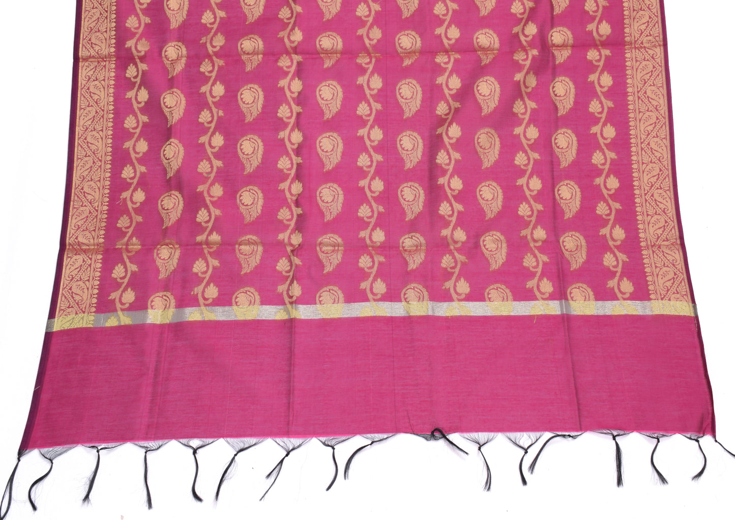Purple Banarasi Dupatta Indian Art Silk Woven Resham Brocade Long Stole Scarves
