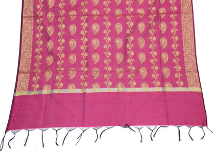 Purple Banarasi Dupatta Indian Art Silk Woven Resham Brocade Long Stole Scarves
