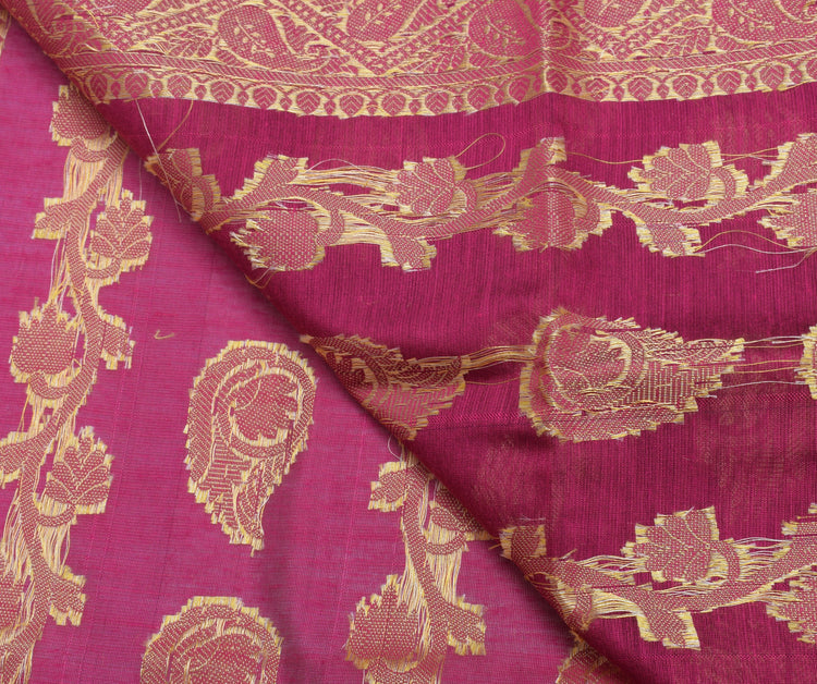 Purple Banarasi Dupatta Indian Art Silk Woven Resham Brocade Long Stole Scarves