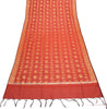 Rust Banarasi Dupatta Indian Art Silk Woven Resham Brocade Long Stole Scarves