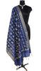 Blue Banarasi Dupatta Indian Art Silk Woven Resham Brocade Long Stole Scarves