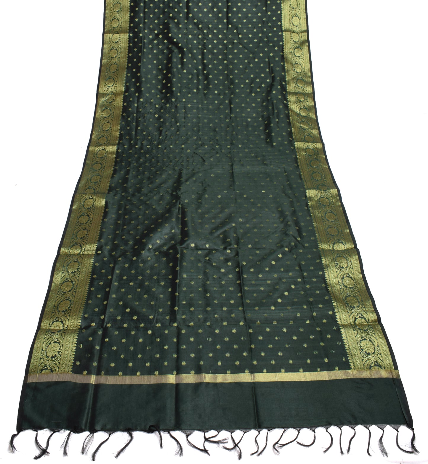 Green Banarasi Dupatta Indian Art Silk Woven Zari Brocade Long Stole Scarves