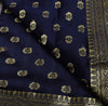 Blue Banarasi Dupatta Indian Art Silk Woven Zari Brocade Long Stole Scarves