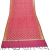 Pink Banarasi Dupatta Indian Art Silk Woven Resham Brocade Long Stole Scarves