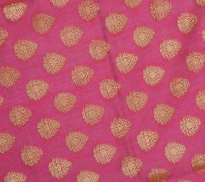 Pink Banarasi Dupatta Indian Art Silk Woven Resham Brocade Long Stole Scarves