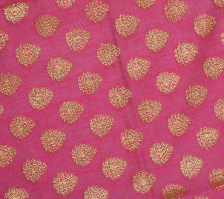 Pink Banarasi Dupatta Indian Art Silk Woven Resham Brocade Long Stole Scarves