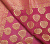 Pink Banarasi Dupatta Indian Art Silk Woven Resham Brocade Long Stole Scarves
