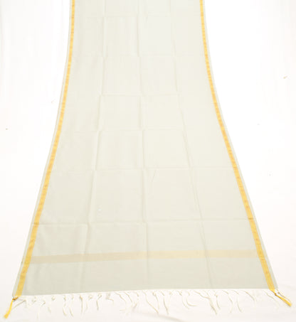 Cream Banarasi Dupatta Indian Art Silk Woven Zari Brocade Long Stole Scarves