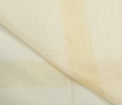 Cream Banarasi Dupatta Indian Art Silk Woven Zari Brocade Long Stole Scarves