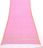Pink Banarasi Dupatta Indian Art Silk Woven Zari Brocade Long Stole Scarves