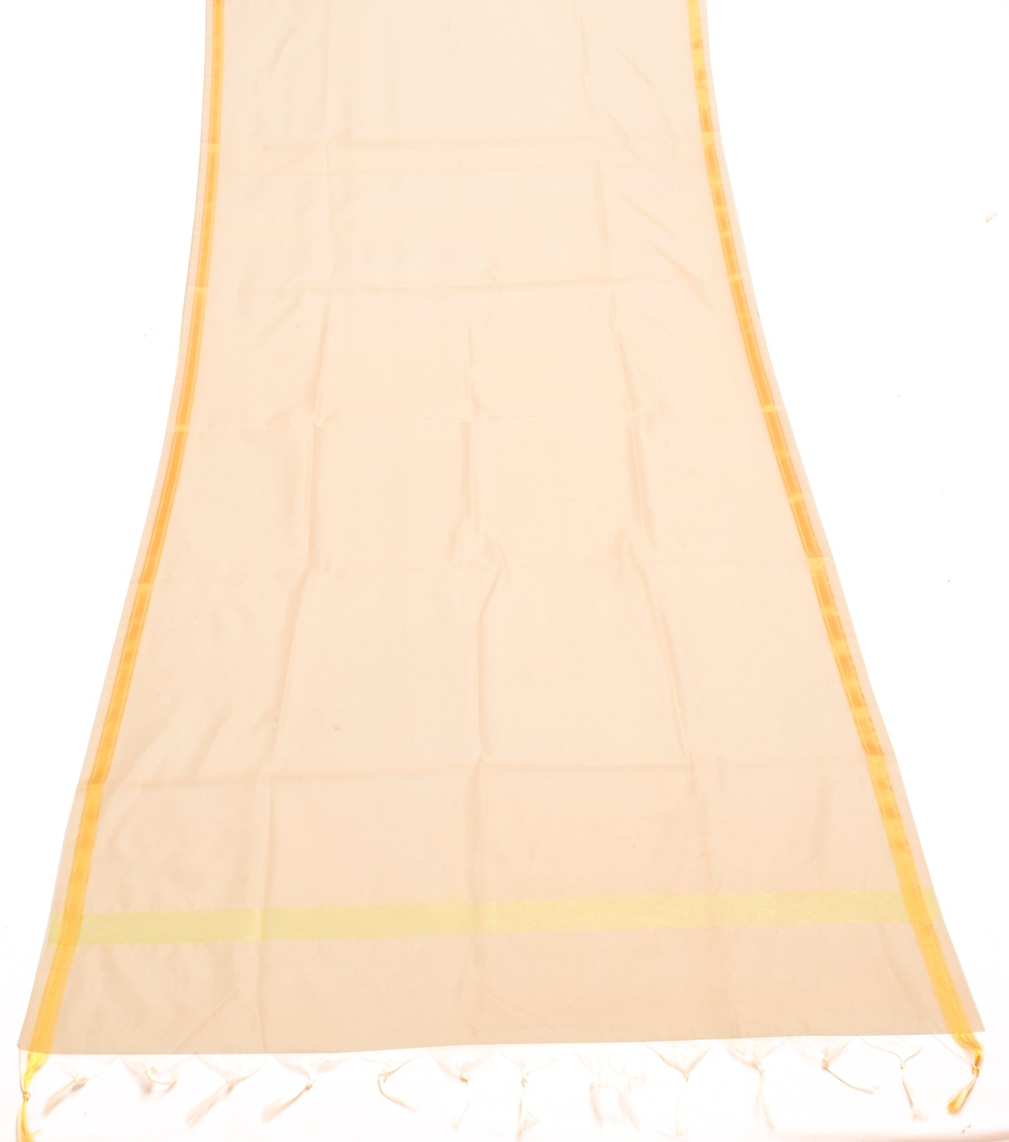 Beige Banarasi Dupatta Indian Art Silk Woven Zari Brocade Long Stole Scarves