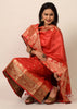Banarasi Cotton Silk Dress Material Woven Salwar Kameez Dupatta Suit Set Red