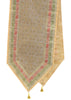 Gray Cream Table Runner Dining Decor Indian Banarasi Silk Brocade Paisley Cloth