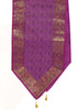 Purple Indian Banarasi Silk Brocade Paisley Table Runner Dining Decor Cloth