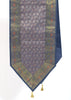 Gray Table Runner Dining Decor Indian Banarasi Silk Brocade Paisley Gift Cloth