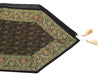 Black Indian Banarasi Silk Brocade Paisley Table Runner Dining Decor Cloth