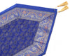 Blue Table Runner Dining Decor Indian Banarasi Silk Brocade Paisley Gift Cloth