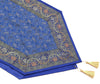 Blue Table Runner Indian Banarasi Silk Brocade Paisley  Dining Home Decor Cloth