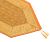 Mustard Table Runner Indian Banarasi Silk Brocade Paisley Dining Decor Cloth