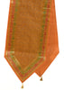 13P Table Runner Mustard Indian Banarasi Silk Brocade Paisley Dining Decor Cloth