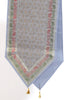 13 PC Light Gray Table Runner Indian Banarasi Silk Brocade Paisley Dining Cloth