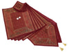 13PC Maroon Table Runner Dining Decor Banarasi Silk Brocade Paisley Indian Cloth