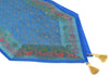 13 PC Blue Table Runner Dining Decor Banarasi Silk Brocade Paisley Gift Cloth