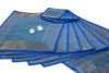 13 PC Blue Table Runner Dining Decor Banarasi Silk Brocade Paisley Gift Cloth