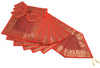 13 PC Red Table Runner Indian Banarasi Silk Brocade Paisley Dining Decor Cloth