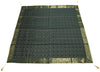 48 Sq Dining Table Top Cover Banarasi Silk Woven Paisley Homedecor Cloth Green