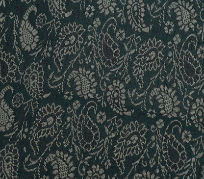 48 Sq Dining Table Top Cover Banarasi Silk Woven Paisley Homedecor Cloth Green